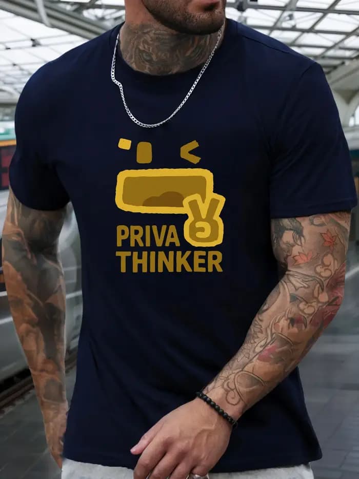 T-Shirt d'été imprimé PRIVA THINKER pour hommes