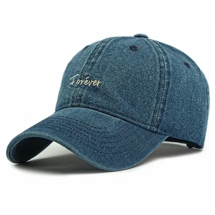 Casquette Snapback Printemps-Été en Denim Lavable Brodé pour Hommes et Femmes