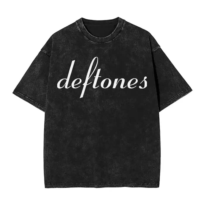 Nouveauté vêtements pour hommes Ohms poney blanc Deftones groupe de Rock lavé à manches courtes col rond Y2k t-shirt