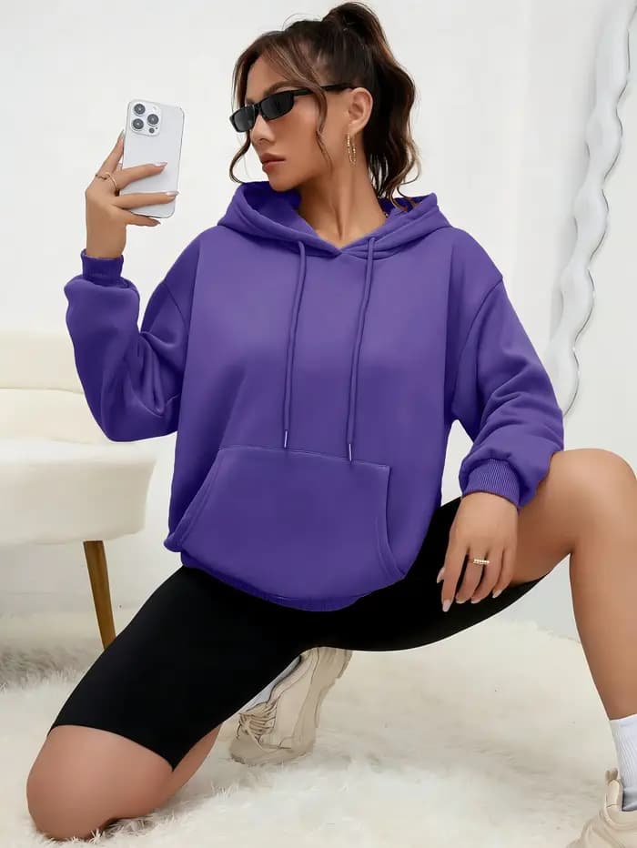 Sweat à Capuche avec Poche pour Femme