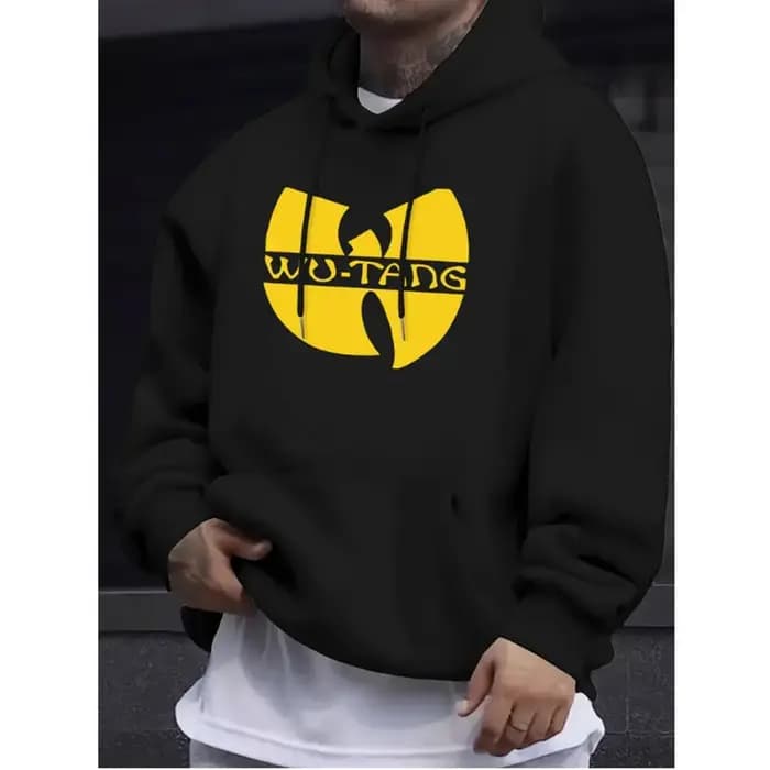 Sweat-shirt à capuche avec logo Wu-Tang imprimé, streetwear tendance pour hommes et femmes, style Ha