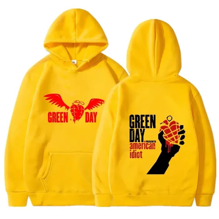 Sweat-shirt à capuche imprimé vert pour hommes