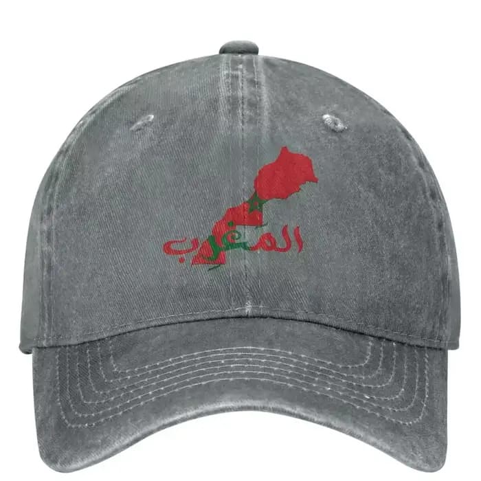 Casquette de baseball décontractée avec carte et sensation du Maroc, chapeau de camionneur, chasse e