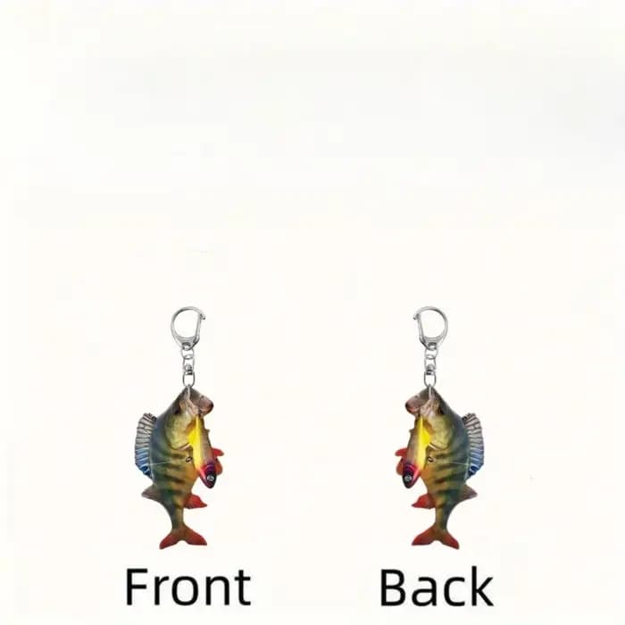 Pêcheur océan amusant amoureux de la pêche porte-clés pour homme accessoires sac poisson pendentif