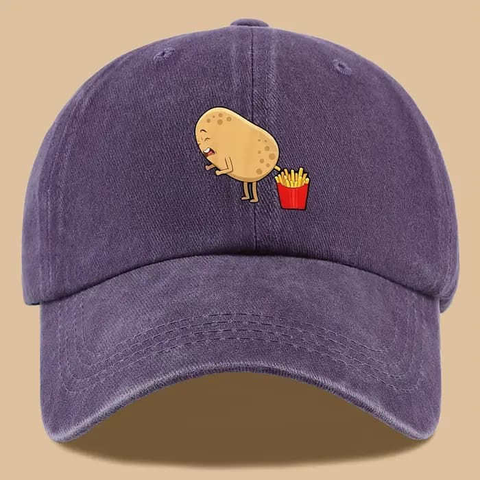 Casquette de baseball imprimée de pommes de terre humoristiques