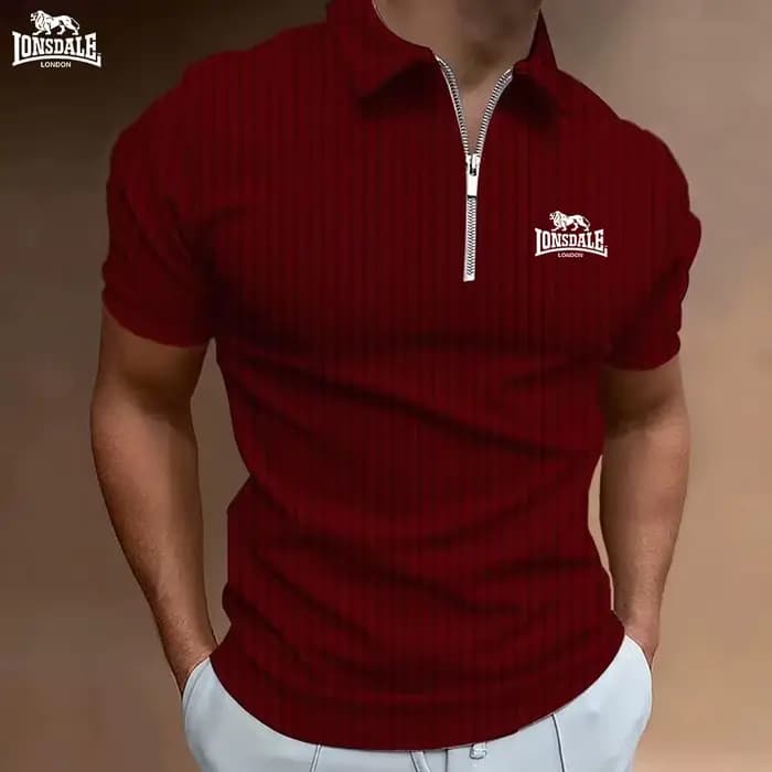 Nouveau polo à manches courtes pour hommes imprimé LONSDALE