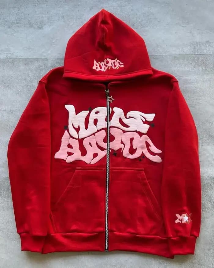 Sweat-shirt à capuche avec fermeture éclair et lettres américaines rétro, adapté aux hommes et aux f