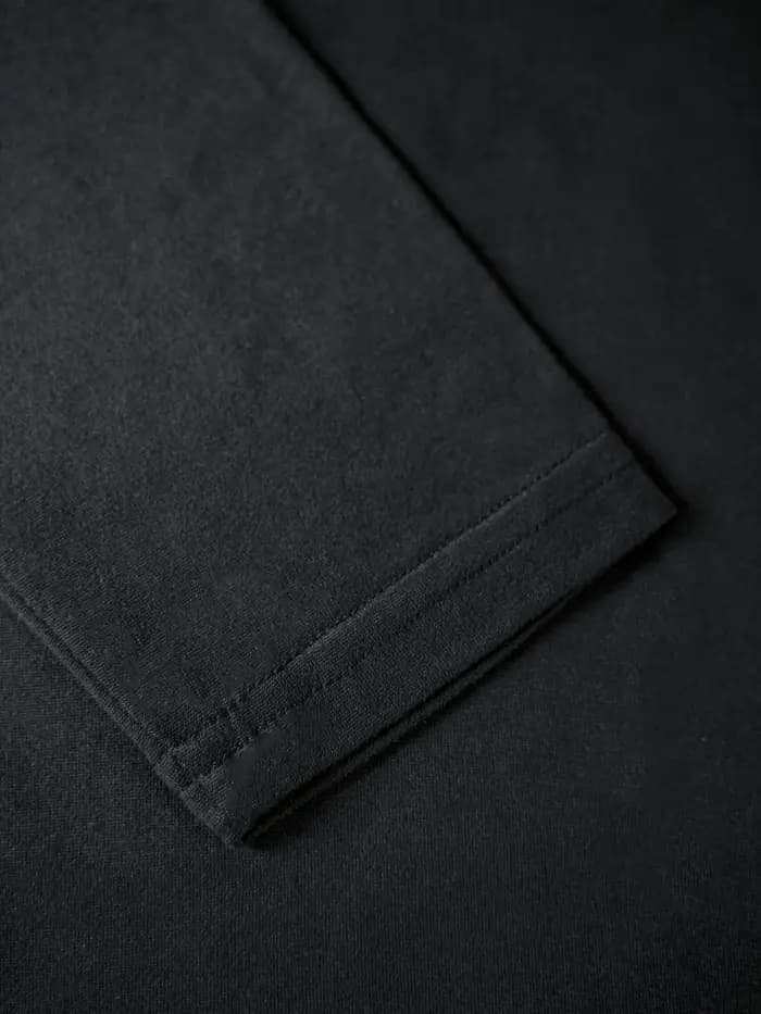 T-shirt à manches longues et col mi-haut pour hommes avec lettres imprimées