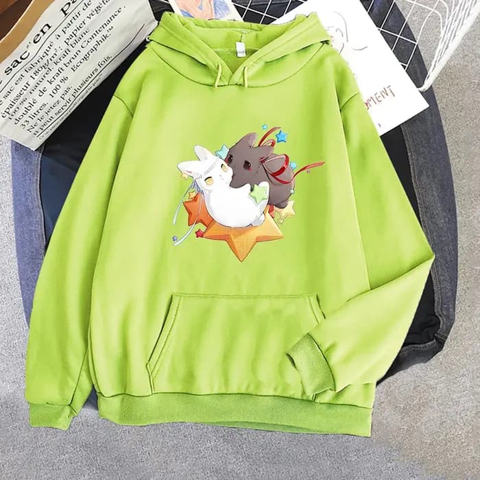 Sweat à capuche imprimé lapin pour femme