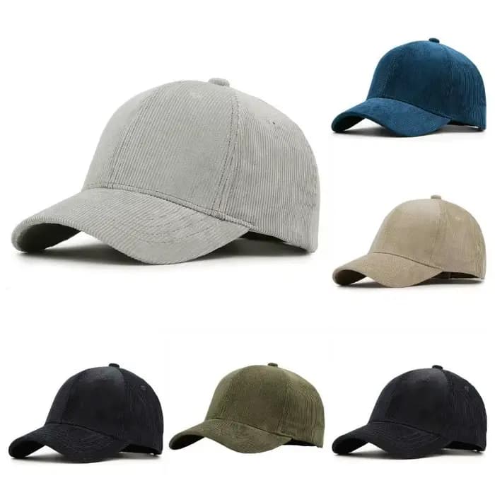 Casquette en velours côtelé pour homme à grande circonférence de tête