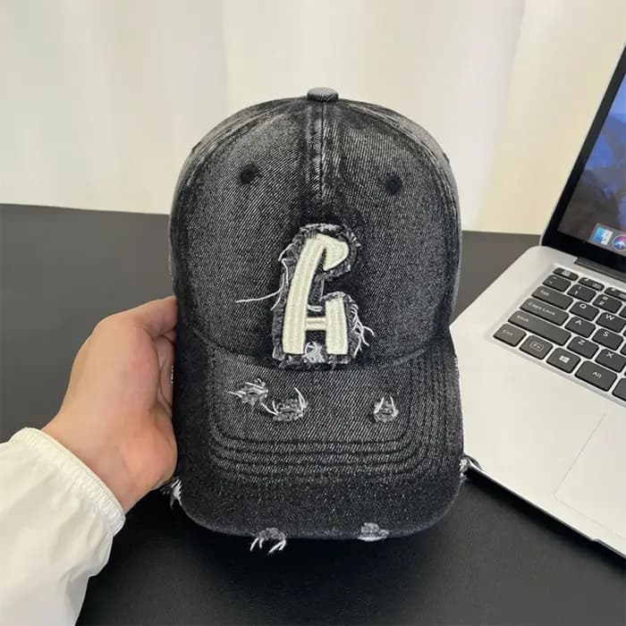 Chapeau de baseball en jean à bords évasés