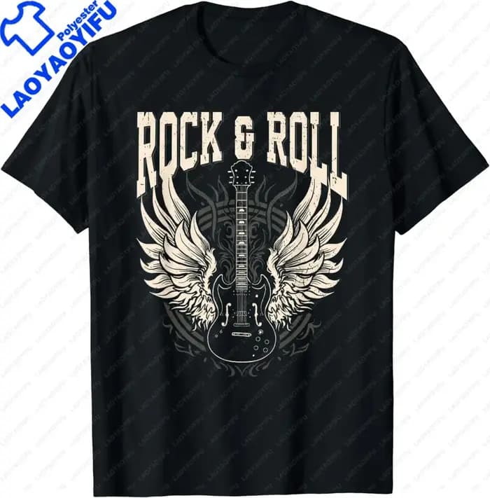Rock and Roll amoureux cadeaux Cool guitare électrique groupe de Concert T-Shirt hommes