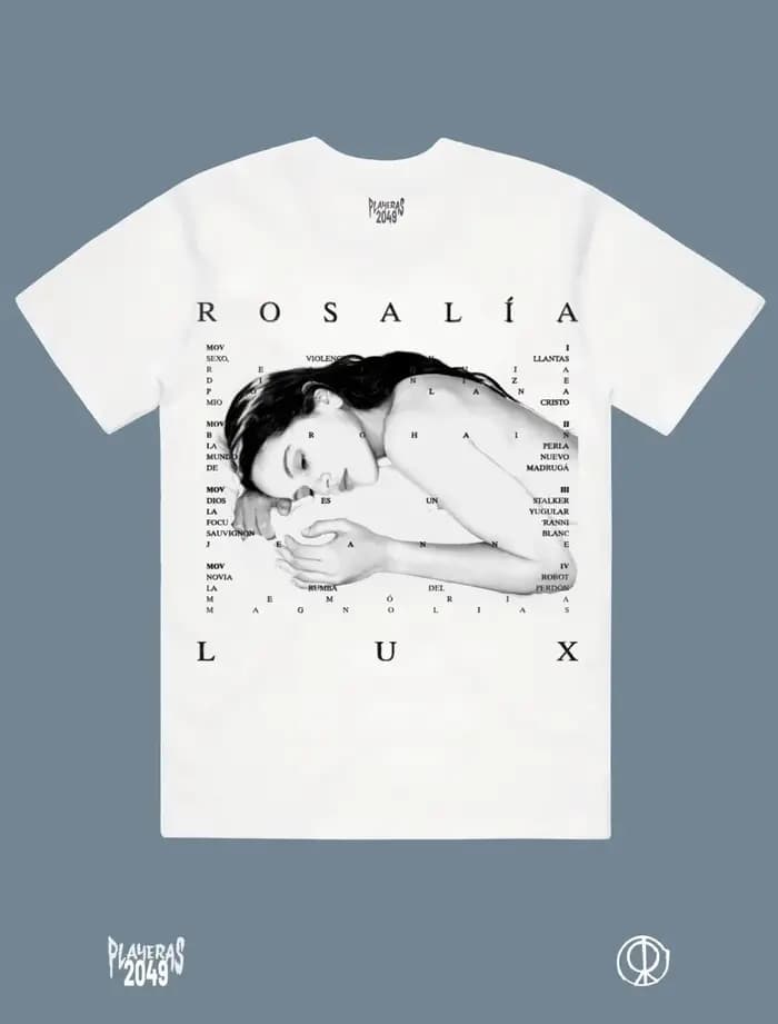 LUX Ablum T-shirt graphique à la mode chanteur Rosalia surdimensionné T-shirt hommes femmes décontra