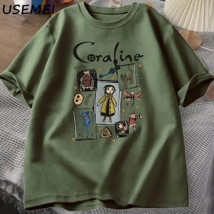 Coraline Halloween T-shirt femmes hommes effrayant Vintage