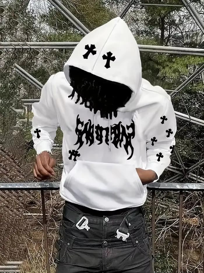 Le nouveau sweat à capuche pour hommes pour l'automne de 2025 présente une simplicité hip-hop de mode décontractée et une impression croisée en 3D