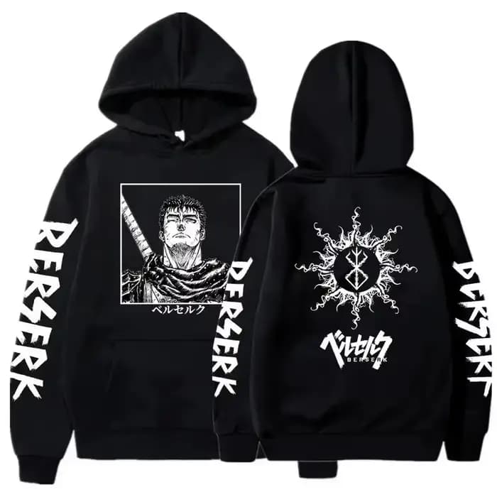 Berserk Guts sweat à capuche pour homme femmes imprimé graphique à manches longues Streetwear Style japonais Manga sweats polaire ample doux vêtements