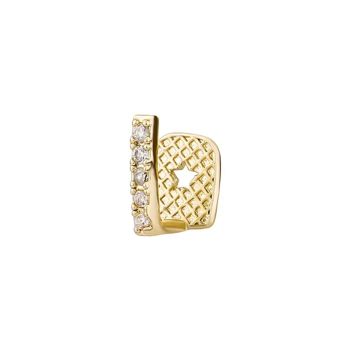 TOPGRILLZ Double Full Iced Out CZ Stones Teeth Grillz Hip Hop Shiny Zircon Tooth Caps For Women Men