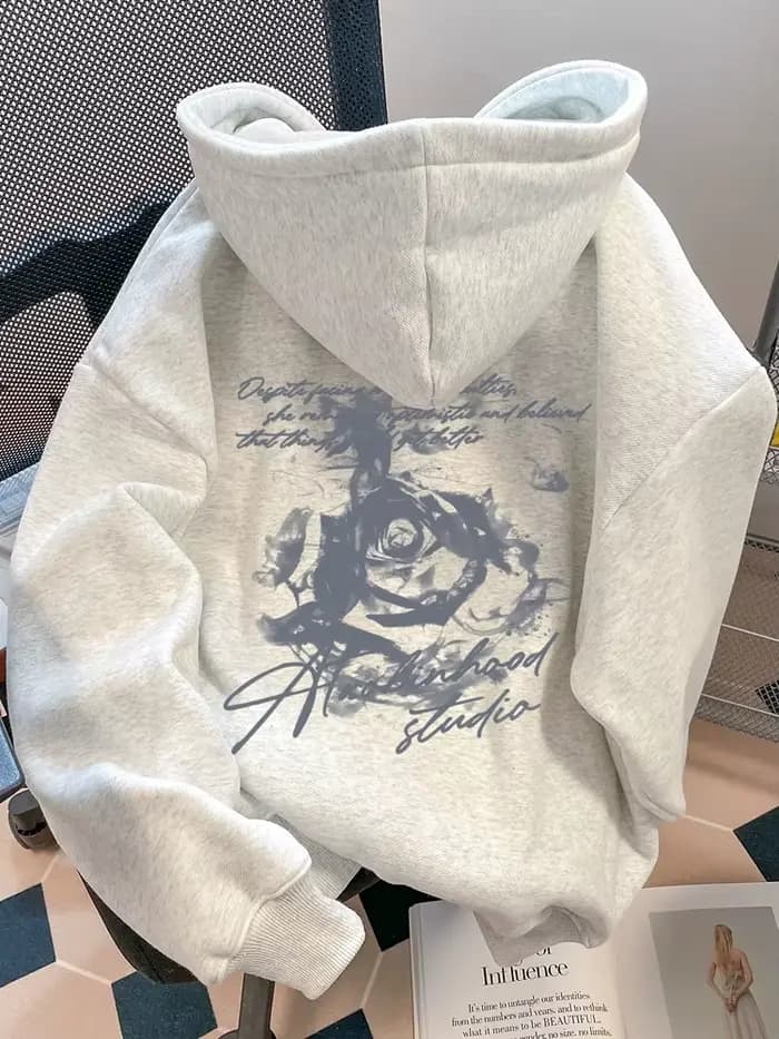 Sweat-shirt à capuche Rose Flower pour hommes et femmes