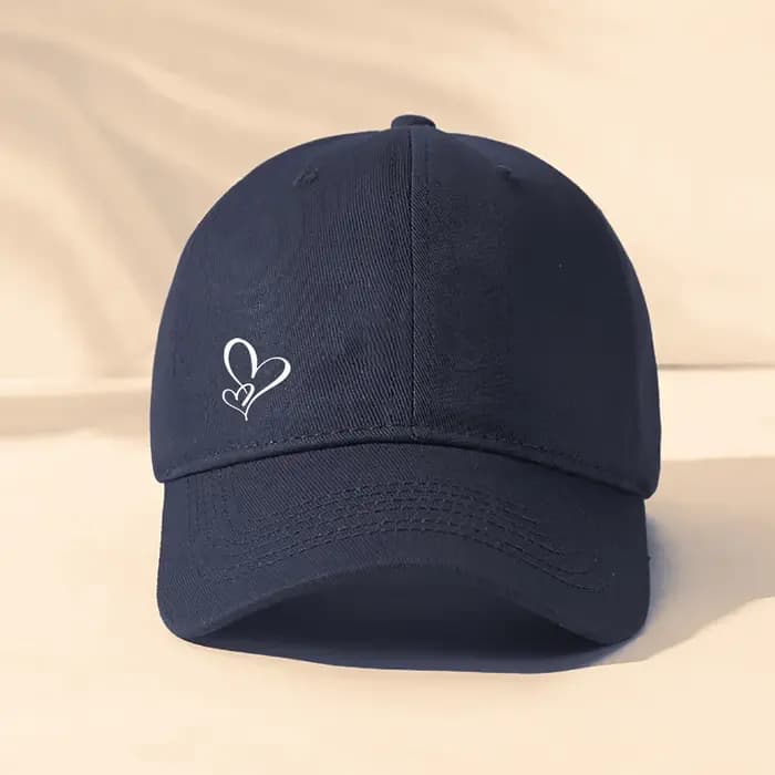Casquette de baseball mignonne à motif de cœurs