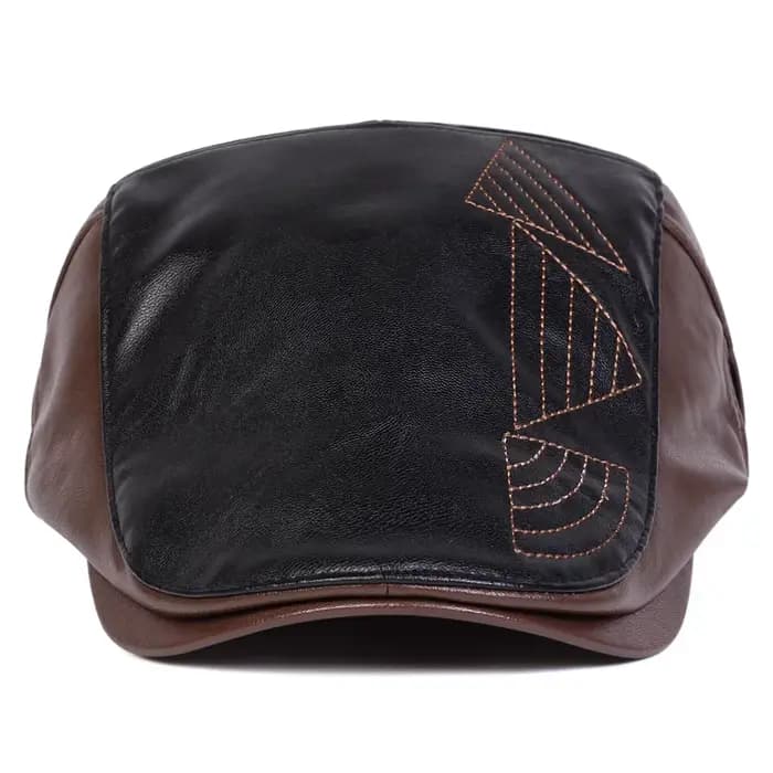 Casquettes de gavroche rétro en cuir PU pour hommes