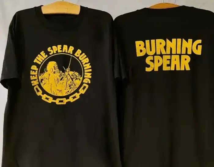 T-shirt Burning Spear Keep The Spear Burning des années 1980