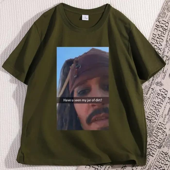 Drôle capitaine Jack Sparrow t-shirt hommes coton à manches courtes graphique t-shirts humoristique col rond respirant hauts amples de haute qualité