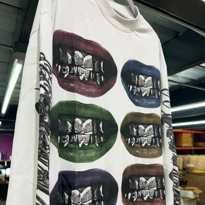 Y2K nouveau t-shirt à manches longues hommes femmes Harajuku Hip Hop lèvres dents graphique imprimé manches longues gothique surdimensionné hauts vêtements