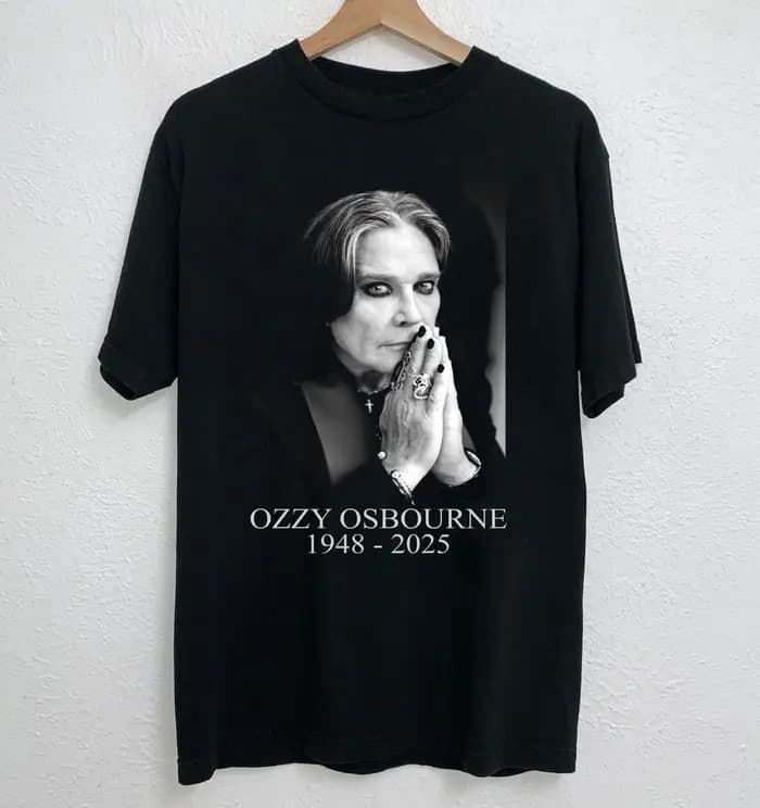 Rappelant du T-shirt Ozzy Osbourne 1948-2025 Merci pour vos souvenirs. Femme homme Fans graphiques t-shirts coton extérieur hauts