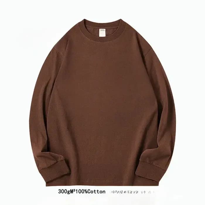 T-shirt à manches longues en pur coton robuste