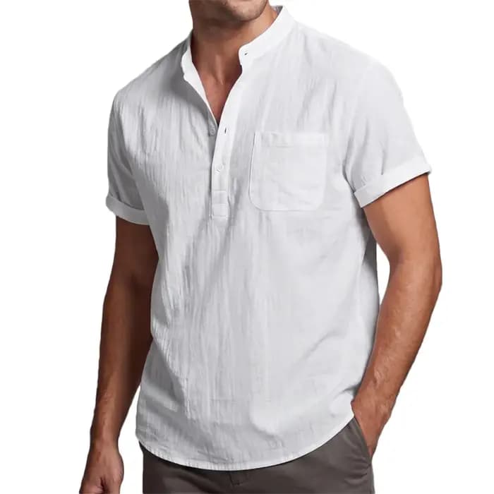 T-shirt en coton et lin pour homme
