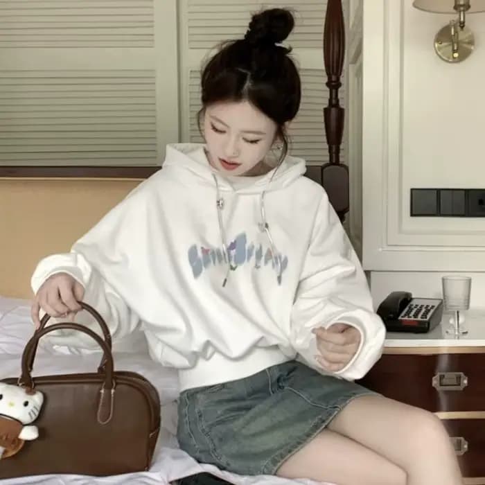 Femme hauts à capuche polaire Emo esthétique essentiel concepteur coréen Streetwear Y2k 2000s Style