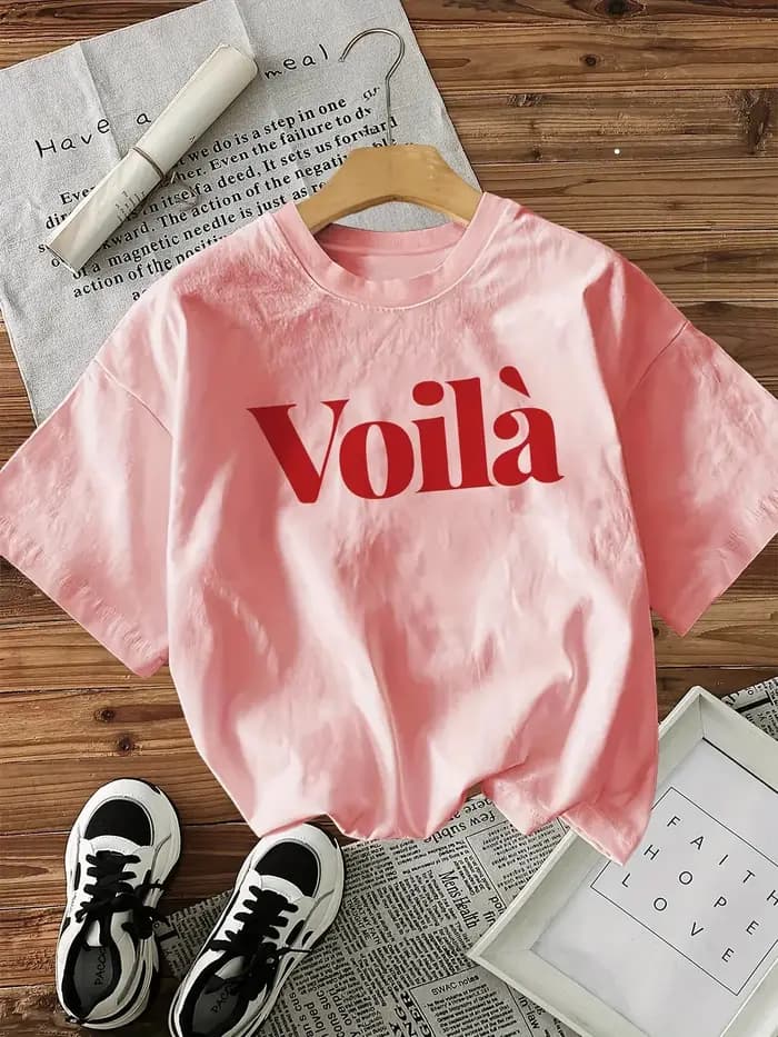 100% coton Voila lettre imprimer Streetwear T-Shirts femmes T-Shirts Egirl mode coréenne graphique T