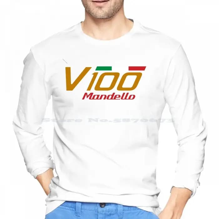 T-shirt Mandello V100 pour moto, 100% coton, moto Guzzi, vélo italien