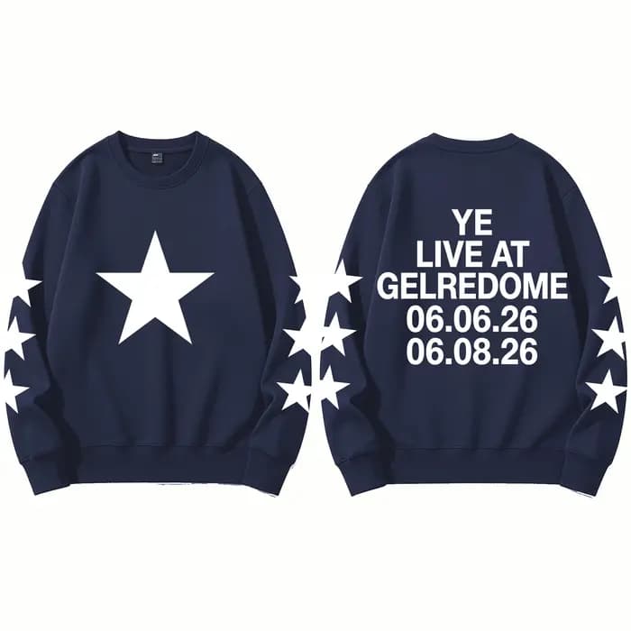 Kanye West Live At Gelredome Pays-Bas 2026 Sweat-shirt à capuche imprimé Hip Hop pour femme et homme