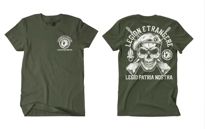 Legio Patria Nostra légion Etrangere crâne hommes T-Shirt légion étrangère française chemise à manch