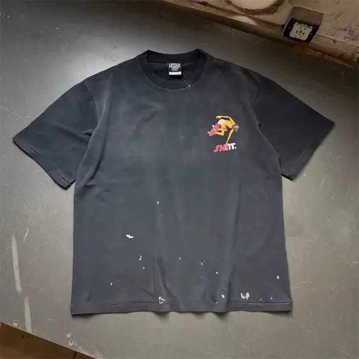 T-shirt décontracté ample en coton à col rond