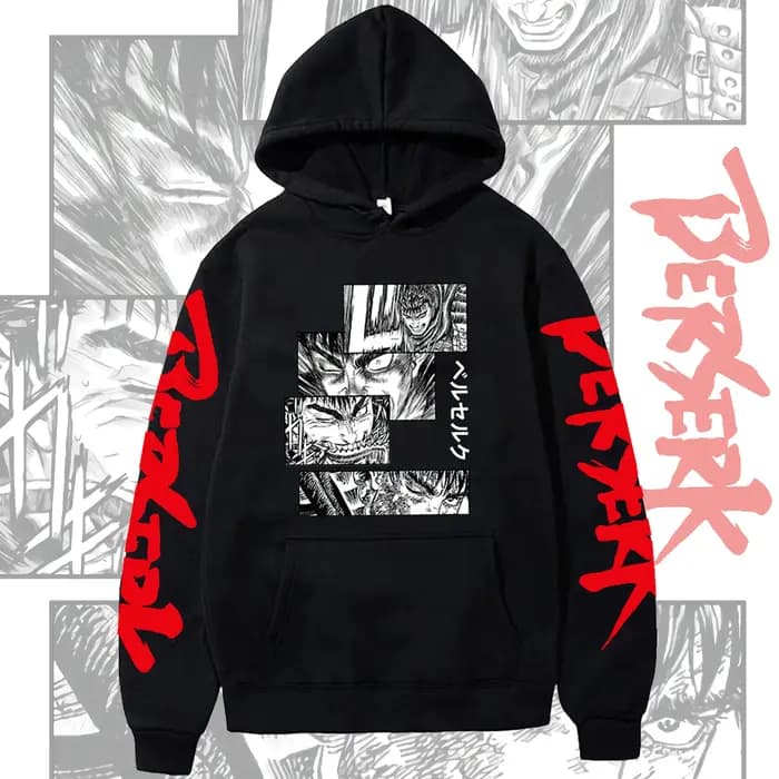 Anime Berserk sweats à capuche pour hommes japonais Harajuku mode nouveau sweat