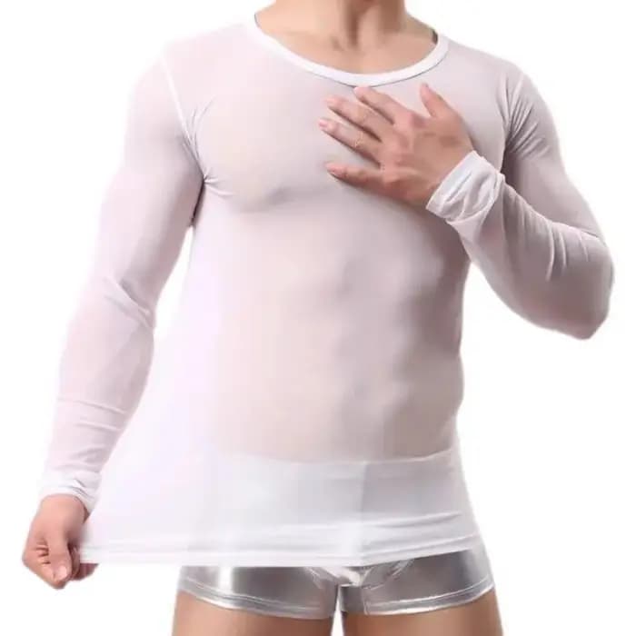 T-shirt en maille à manches longues pour hommes