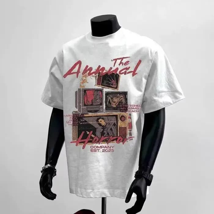 T-shirt d'été en coton pur style streetwear américain rétro