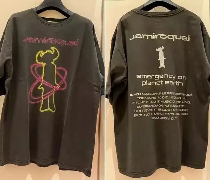 Jamiroquai « Japan Tour '93 » T-shirt vintage en coton avec motif graphique pour hommes et femmes, streetwear d'été
