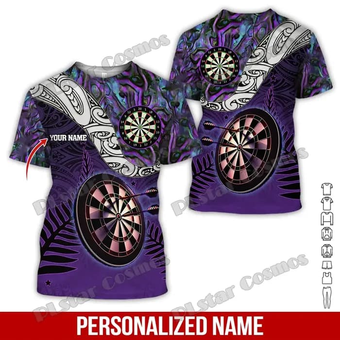 Nom personnalisé fléchettes motif camouflage 3D imprimé hommes mode T-shirt été unisexe