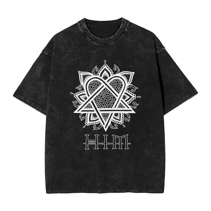 Hommes femmes T-Shirt lui groupe musique lavé T-Shirts tendance été T-Shirt Style de rue ample décon