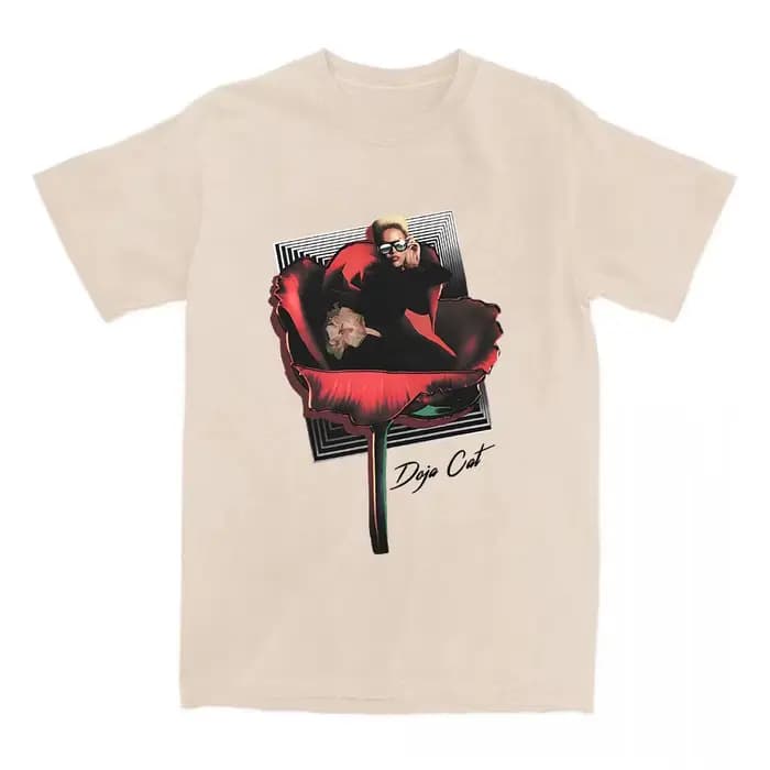 VIE IN BLOOM T-SHIRT Doja chat mode chanteur graphique t-shirts coton à manches courtes femme