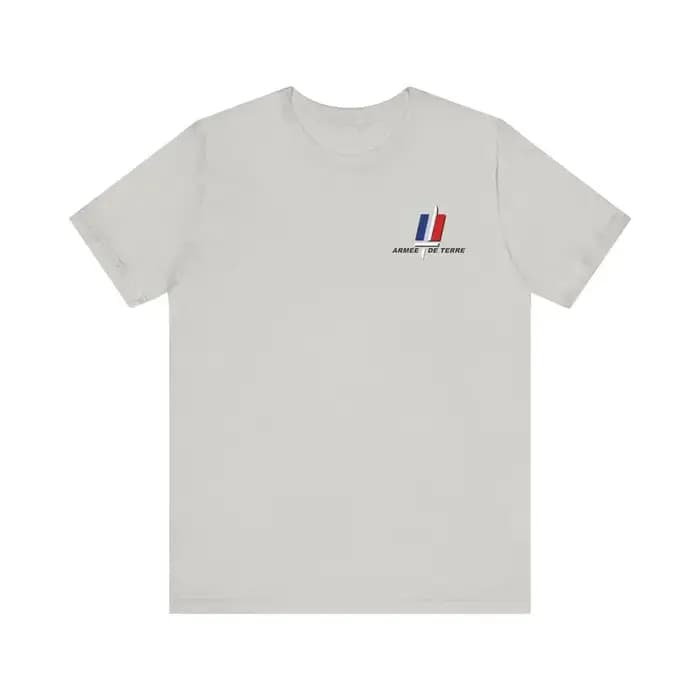 T-shirt Manches Courtes 100% Coton, Décontracté, Armée Française, Terre