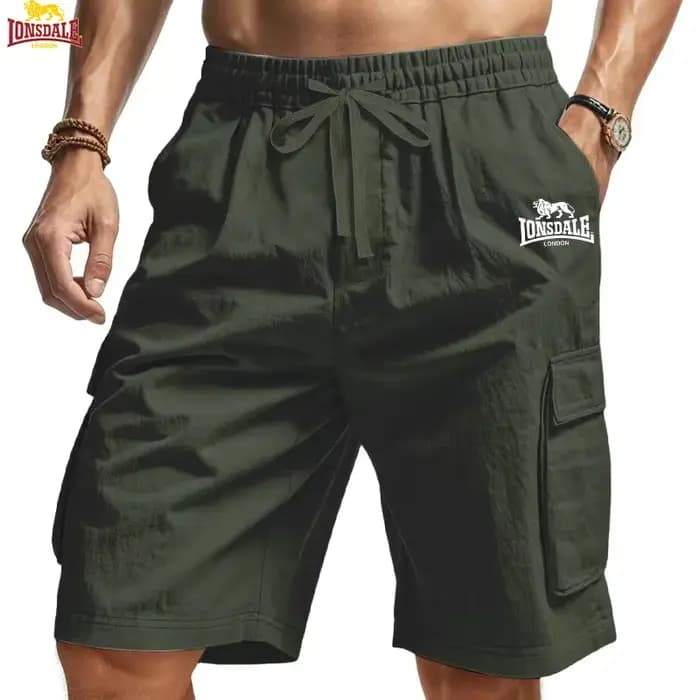 Nouveaux shorts amples pour hommes LONSDALE - Maillot de bain décontracté surdimensionné à plusieurs poches - Pantalon d'été à la mode et confortable