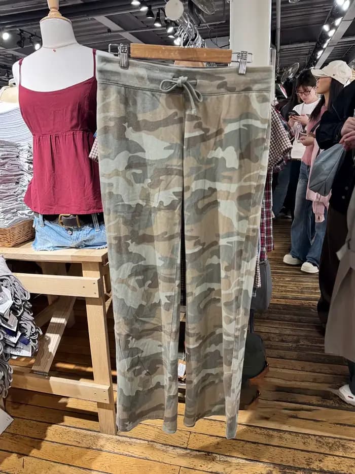 Nouveau pantalon de survêtement camouflage à cordon de serrage pour femme, taille basse, coupe droit
