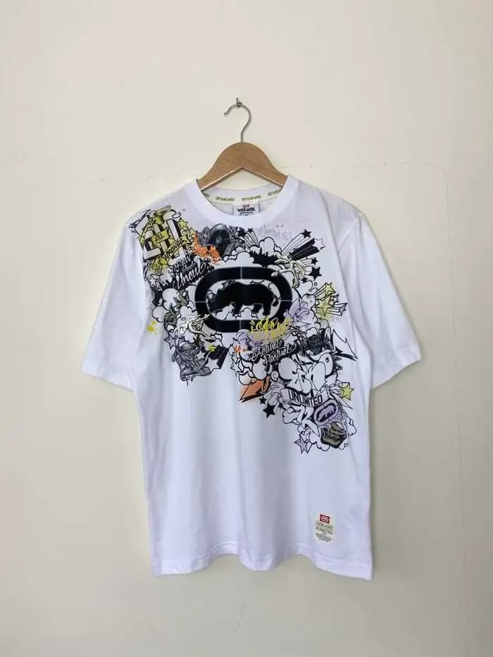 Ecko en détresse métallique Dragon graphique lavé rétro haute rue t-shirt urbain Streetwear mode por