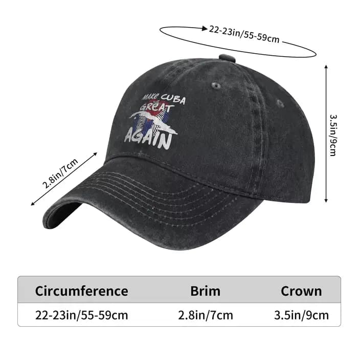 Casquette de baseball 'Make Cuba Great Again' pour femmes et hommes
