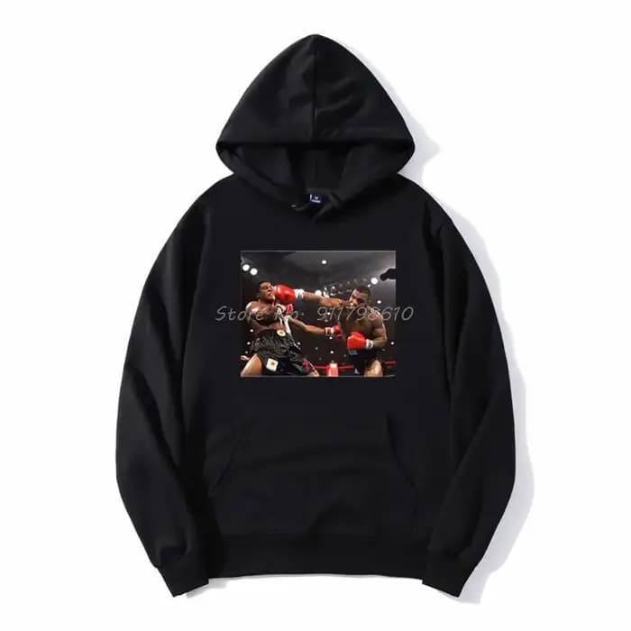 Sweat à Capuche avec Affiche Photo de Boxe pour Homme, Streetwear Surdimensionné, Harajuku
