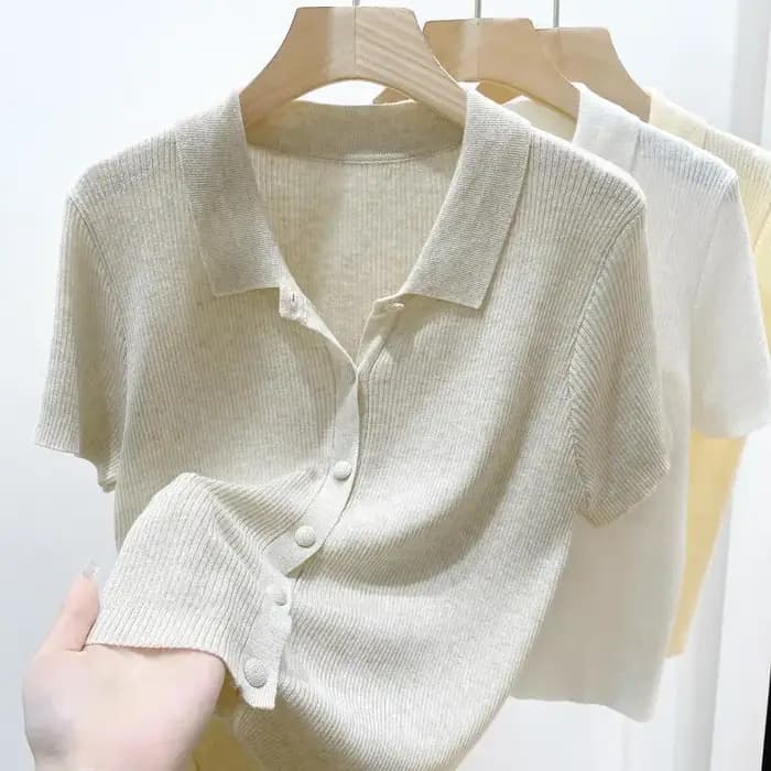 Chemises à manches courtes Femmes S-3XL Loisirs Été Basique Solide Élégant Streetwear All-match Simple 03/Harajuku Y2k